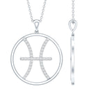 Certified Moissanite Pisces Zodiac Sign Pendant Necklace D-VS1 - Rosec Jewels