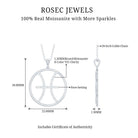 Certified Moissanite Pisces Zodiac Sign Pendant Necklace D-VS1 - Rosec Jewels