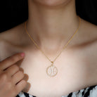 Certified Moissanite Pisces Zodiac Sign Pendant Necklace D-VS1 - Rosec Jewels