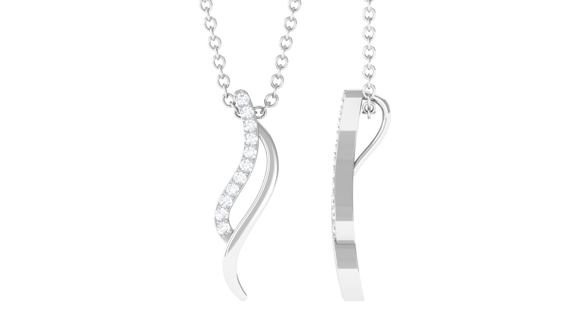 Certified Moissanite Minimal Leaf Pendant Necklace