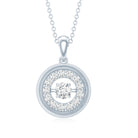 Certified Moissanite Classic Halo Pendant D-VS1 - Rosec Jewels