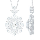 Certified Oval Moissanite Bridal Pendant Necklace D-VS1 - Rosec Jewels