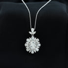 Certified Oval Moissanite Bridal Pendant Necklace D-VS1 - Rosec Jewels