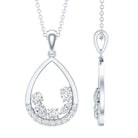 Designer Moissanite Teardrop Pendant Necklace D-VS1 - Rosec Jewels