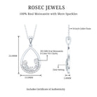 Designer Moissanite Teardrop Pendant Necklace D-VS1 - Rosec Jewels