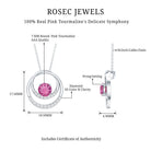 Real Pink Tourmaline and Diamond Open Circle Pendant AAA - Rosec Jewels