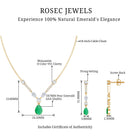Certified Real Emerald Bridal Necklace and Earrings Set AAA - Rosec Jewels