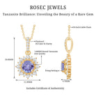Round Tanzanite Bridal Necklace with Diamond Accent Bail AAA - Rosec Jewels