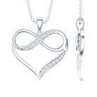 Certified Moissanite Infinity Heart Pendant Necklace D-VS1 - Rosec Jewels