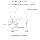 Certified Moissanite Infinity Heart Pendant Necklace D-VS1 - Rosec Jewels