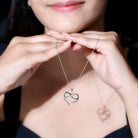 Certified Moissanite Infinity Heart Pendant Necklace D-VS1 - Rosec Jewels