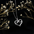 Certified Moissanite Infinity Heart Pendant Necklace D-VS1 - Rosec Jewels