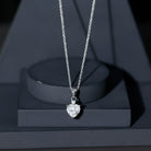 Certified 2 Carat Moissanite Solitaire Heart Necklace D-VS1 - Rosec Jewels