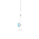 Real Aquamarine and Diamond Teardrop Necklace AAA - Rosec Jewels