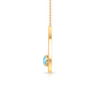 Real Aquamarine and Diamond Teardrop Necklace AAA - Rosec Jewels