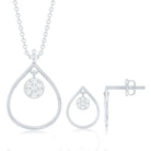 Diamond Wedding Necklace Earring Set for Bride Natural - ( HI-SI ) - Rosec Jewels