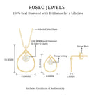 Rosec Jewels-Diamond and Gold Open Teardrop Pendant and Earring Set for Women