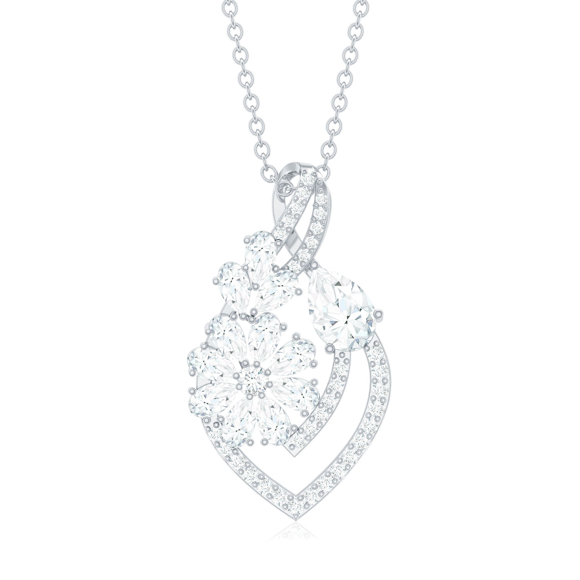Certified Moissanite Designer Infinity Necklace With Chain D-VS1 - Rosec Jewels
