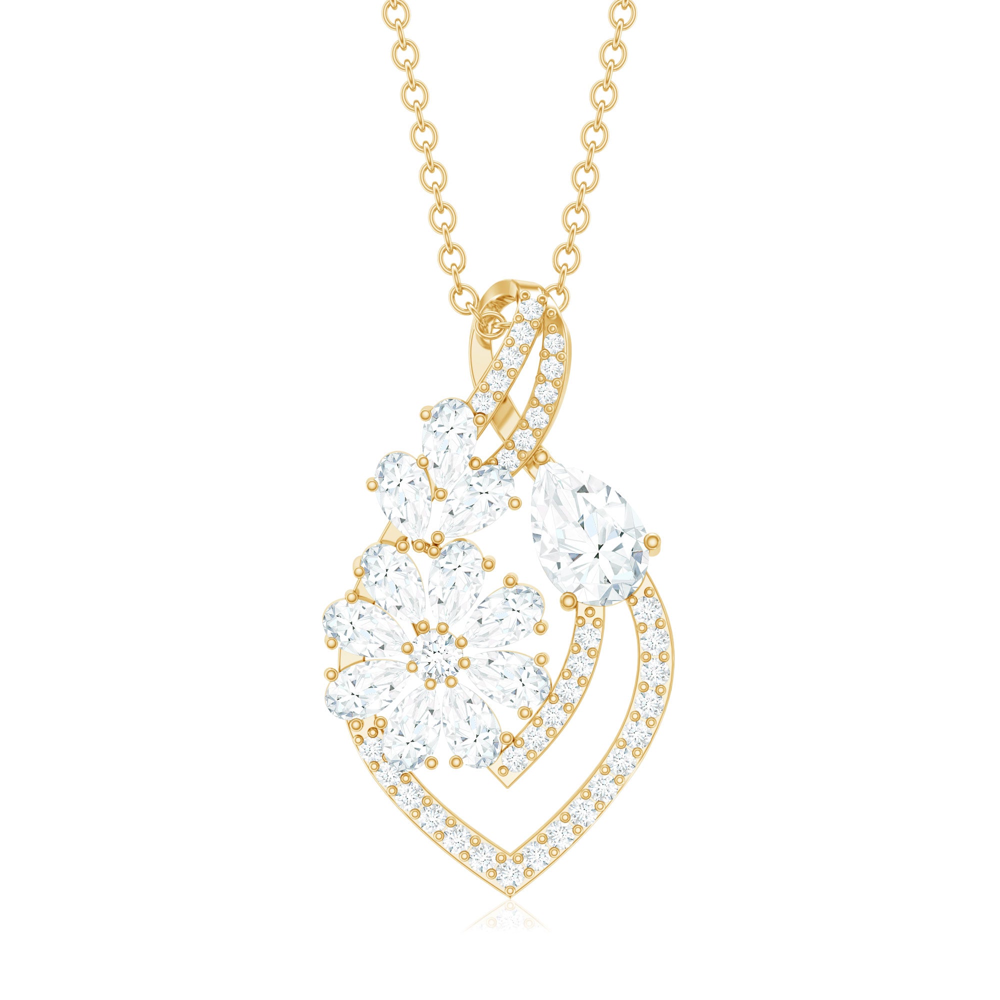 Certified Moissanite Designer Infinity Necklace With Chain D-VS1 - Rosec Jewels