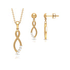 Diamond Infinity Jewelry Set for Women Natural - ( HI-SI ) - Rosec Jewels