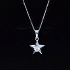 Certified Moissanite Star Pendant Necklace with Chain D-VS1 - Rosec Jewels