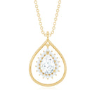 Certified 5X7 MM Moissanite Teardrop Pendant Necklace D-VS1 - Rosec Jewels