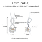 Designer Freshwater Pearl and Moissanite Infinity Necklace With Chain AAA - Rosec Jewels