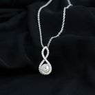 Designer Freshwater Pearl and Moissanite Infinity Necklace With Chain AAA - Rosec Jewels
