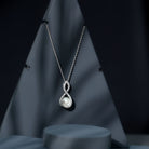 Designer Freshwater Pearl and Moissanite Infinity Necklace With Chain AAA - Rosec Jewels