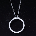 Certified Moissanite Eternity Necklace with Chain D-VS1 - Rosec Jewels
