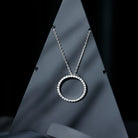 Certified Moissanite Eternity Necklace with Chain D-VS1 - Rosec Jewels