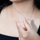 Certified Moissanite Eternity Necklace with Chain D-VS1 - Rosec Jewels