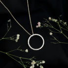 Certified Moissanite Eternity Necklace with Chain D-VS1 - Rosec Jewels