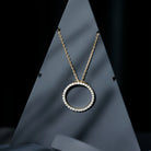 Certified Moissanite Eternity Necklace with Chain D-VS1 - Rosec Jewels