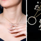 Certified Moissanite Eternity Necklace with Chain D-VS1 - Rosec Jewels