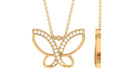Rosec Jewels-0.25 CT Butterfly Pendant Necklace with Diamond