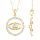 Certified Moissanite Evil Eye Pendant with Eternity D-VS1 - Rosec Jewels