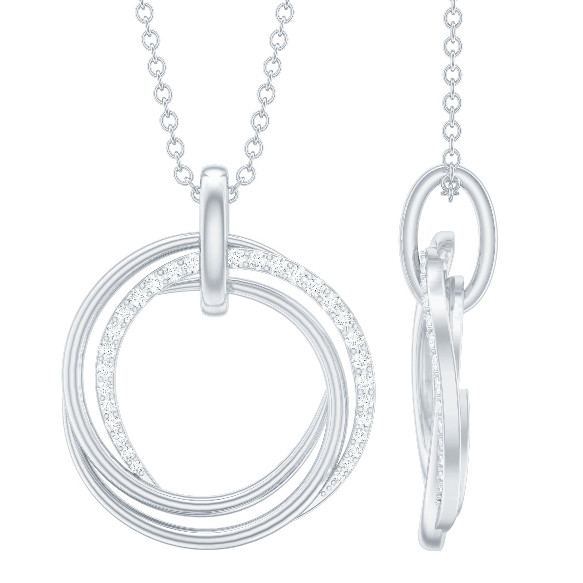 Certified Moissanite Open Circle Necklace for Women