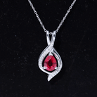 1 Carat Lab Created Ruby Teardrop Pendant with Moissanite AAAA - Rosec Jewels