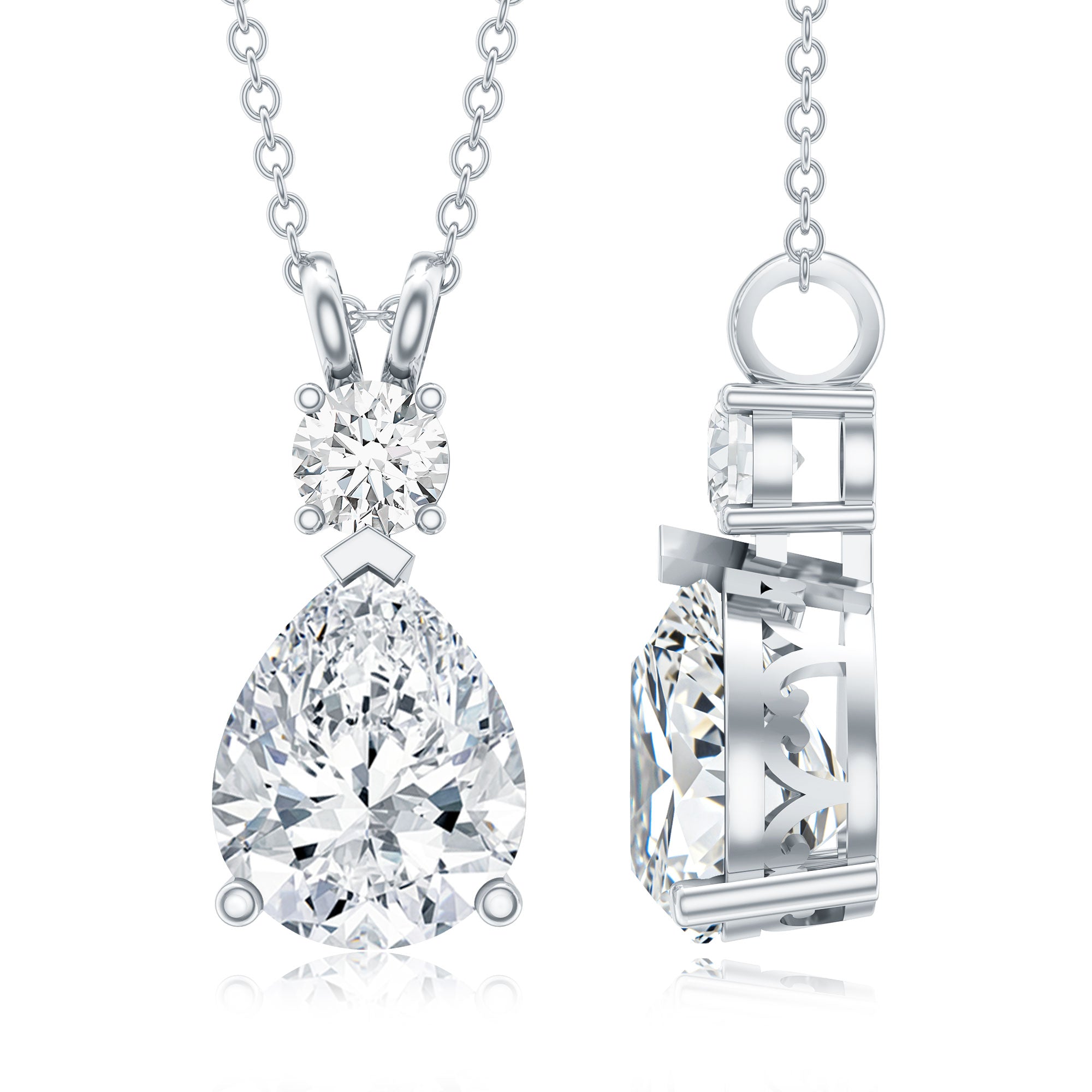 Certified Moissanite Wedding Necklace for Bride D-VS1 - Rosec Jewels