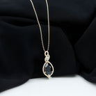 1.75 Carat Pear Shape Black Spinel Statement Necklace with Moissanites AAA - Rosec Jewels