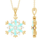 Rosec Jewels-Certified Ethiopian Opal Diamond Snowflake Necklace for Christmas