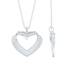 Rosec Jewels-Pave Set Lab Grown Diamond Heart Necklace For Women