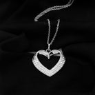 Rosec Jewels-Pave Set Lab Grown Diamond Heart Necklace For Women