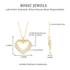 Rosec Jewels-Pave Set Lab Grown Diamond Heart Necklace For Women