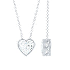 Rosec Jewels-Bezel Set 8mm Lab Grown Diamond Heart Locket Necklace for Women