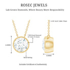 Rosec Jewels-Bezel Set 7mm Lab Grown Diamond Solitaire Stackable Necklace