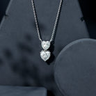 Rosec Jewels-Certified Lab Grown Diamond Double Heart Promise Necklace