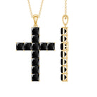 Rosec Jewels-Lab Grown Black Diamond Cross Necklace in Silver