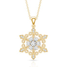 Lab Grown Diamond Christmas Snowflake Pendant Necklace Lab - ( EF-VS ) - Rosec Jewels